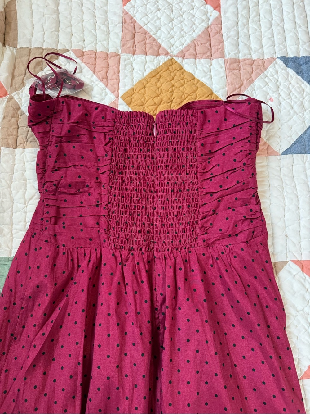 NWT A&F Strapless Polka Dot Dress - Picture 5 of 5